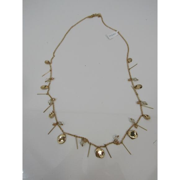 NWT Vera Bradley Petals Cluster Gold Tone Clear Rhinestone Necklace NEW - Picture 2 of 5